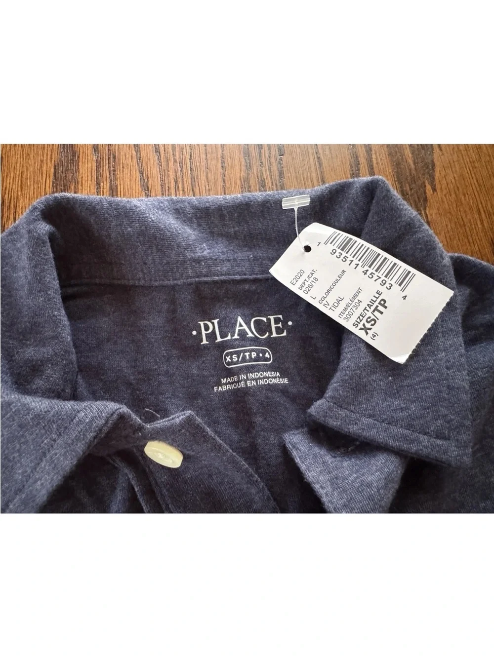 NWT Boys XS 4 Children’s Place Blue Short Sleeve Polo Uniform Navy